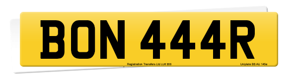Registration number BON 444R